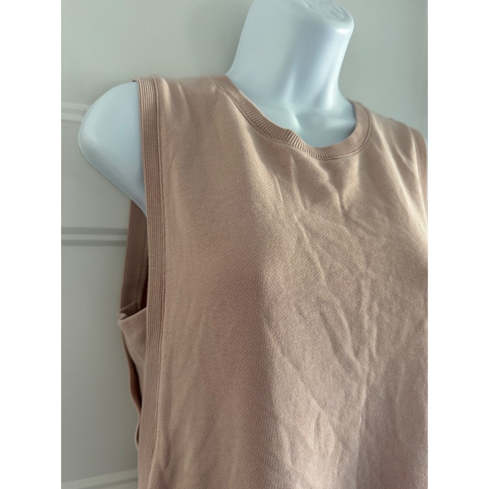 COS Dusty Rose Cotton Lyocell Sleeveless Midi Dress Crew Neck - Picture 5 of 9